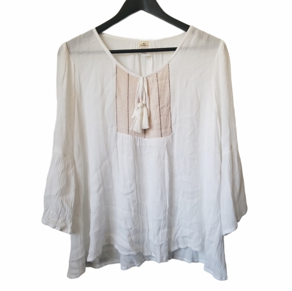 O'Neill women's white flowy Bell sleeve blouse - Picture 1 of 12